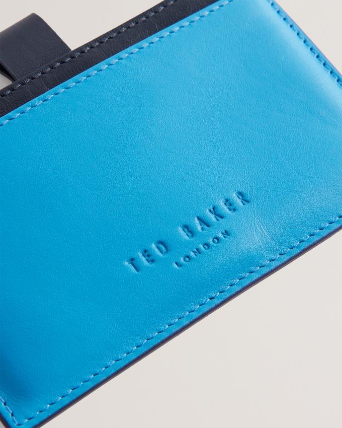 Porte-Carte Ted Baker Two Tone Leather Pullout Bleu Clair Homme | HZK-43990495